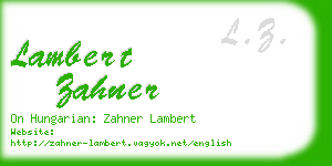 lambert zahner business card